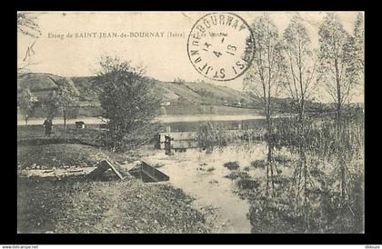 38 - Saint Jean de Bournay - L'Etang - Animée - Correspondance - Oblitération ronde de 1918 - CPA - Voir Scans Recto-Ver