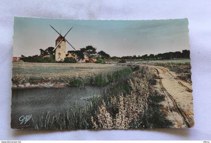 Cpsm, Saint Jean de Monts, le moulin des Grenouillières, Vendée 85