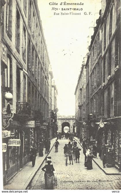 Carte  Postale  ancienne de SAINT  MALO - Rue Saint Vincent