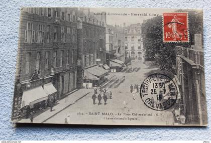 saint Malo, la place Chateaubriand, Ille et Vilaine