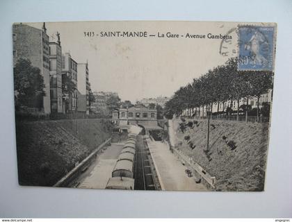 CPA   Gare  Saint-Mandé  St-Mandé   La Gare Avenue Gambetta