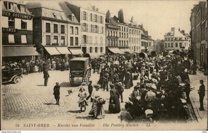 62 - SAINT-OMER - marché aux volailles - pub ferme des Berceaux Longuenesse