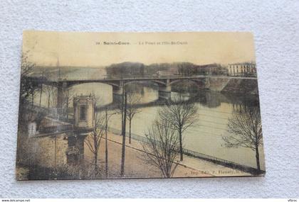 Cpa 1915, saint Ouen, le pont et l'ile St Ouen, Seine saint Denis 93