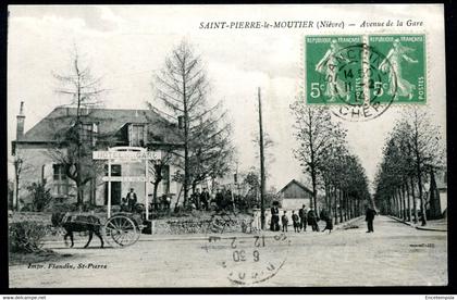 CPA - Carte Postale - France - Saint Pierre le Moutier - Avenue de la Gare - 1914 (CP18832OK+)