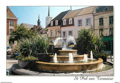 62 - Saint Pol sur Ternoise - La Fontaine  place du Général Leclerc - CPM - Voir Scans Recto-Verso