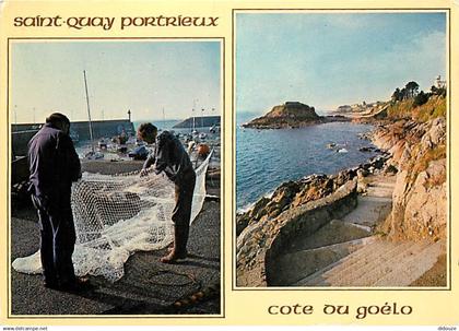 22 - Saint Quay Portrieux - Multivues - Pecheur réparant les filets - Flamme Postale de Saint Quay Portrieux - CPM - Voi