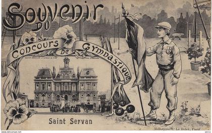 Carte POSTALE Ancienne de   SAINT SERVAN - Concours de Gymnastique