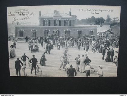 CPA Gare  :  Saint-Valéry-en-Caux  -  St-Valéry-en-Caux - La Gare - Le Littoral