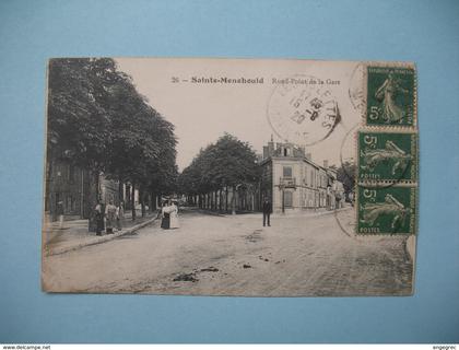 CPA  Sainte-Menehould  Rond Point de la Gare  1920