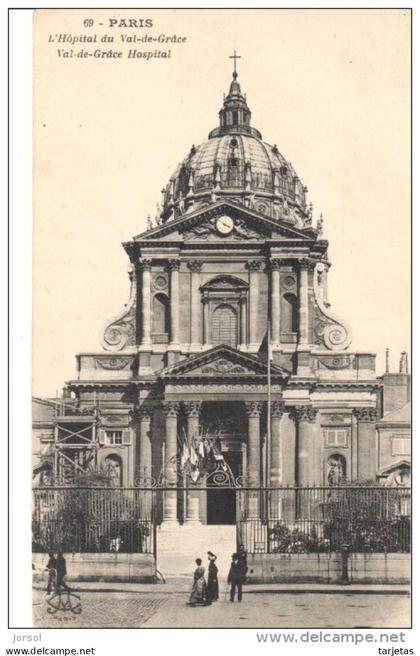 POSTAL 69.-   PARIS  -FRANCIA-   L' HOSPITAL DU  VAL-DE-GRÂCE   ( FOTO L'ABEILLE )