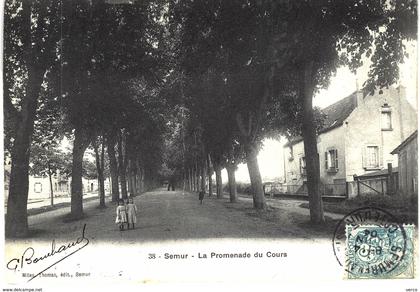 Carte POSTALE Ancienne de   SEMUR - La promenade du cours