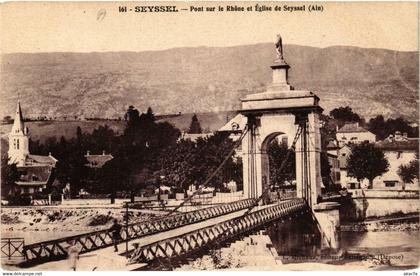 CPA AK SEYSSEL Pont sur le Rhone et Église de SEYSSEL (684256)