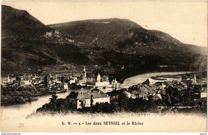 CPA SEYSSEL Les deux SEYSSEL et le Rhone (684243)