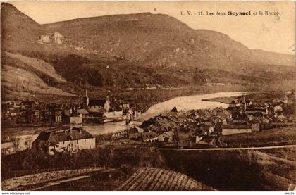 CPA SEYSSEL Les deux SEYSSEL et le Rhone (684254)