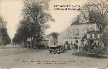 78 - YVELINES - SAINT-QUENTIN-EN-YVELINES -carte-éditeur "les quatre pavés" restaurant COCHETEAU -Autos - superbe- 10933