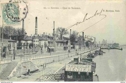 92 - Suresnes - Quai de Suresnes - CPA - Oblitération de 1905 - Etat froissure - Voir Scans Recto-Verso