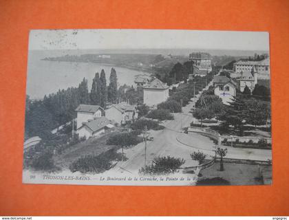 CPA    Thonon-les-Bains  - Le Boulevard de la Corniche, la pointe de Ripaille  1913