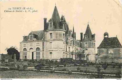 49 - Tiercé - Château de Simbré - Etat pli visible - Oblitération ronde de 1913 - CPA - Voir Scans Recto-Verso