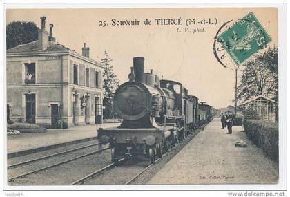 J 741 /CPA   TIERCE  (49)  SOUVENIR DE TIERCE   LA GARE