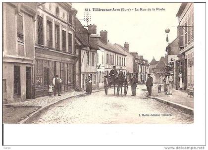 TILLIÈRES-SUR-AVRE. - La rue de la Poste.