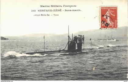 Carte postale ancienne de TOULON  (SOUS MARINS) - le Sous MARIN  Gustave ZEDE