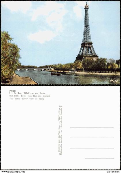 CPA Paris Eiffelturm, La Tour Eiffel vue des Quais 1970