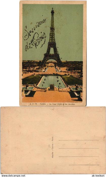 CPA Paris Eiffelturm/Tour Eiffel, Glitzereffekt 1928