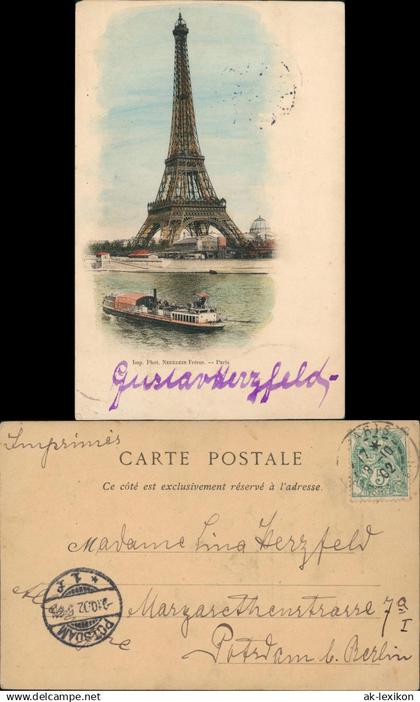 CPA Paris Eiffelturm Tour Eiffel - Schiff 1902