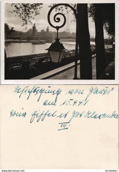 Sammelkarte Paris Eiffelturm/Tour Eiffel - Seine Besetzung 1941 Privatfoto