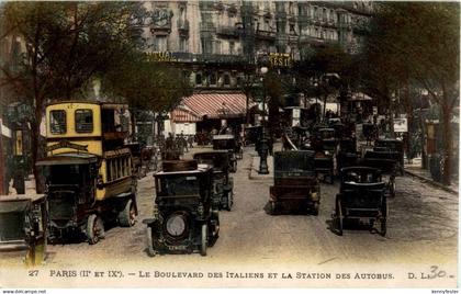 Paris - Le Boulevard des Italiens - Bus Auto