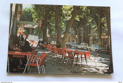 Cpm 1989, Trets, sous les platanes du boulevard de la République, Bouches du Rhône 13