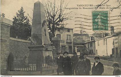 - dpts div.-ref-WW708- meurthe moselle - vandoeuvre les nancy - 2 janvier 1921 - inauguration monument aux morts -