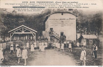 VAUX EN VELIN - RESTAURANT FAVIER CUSSET - AVENUE DE LA RIZE (CARTE PUBLICITAIRE)