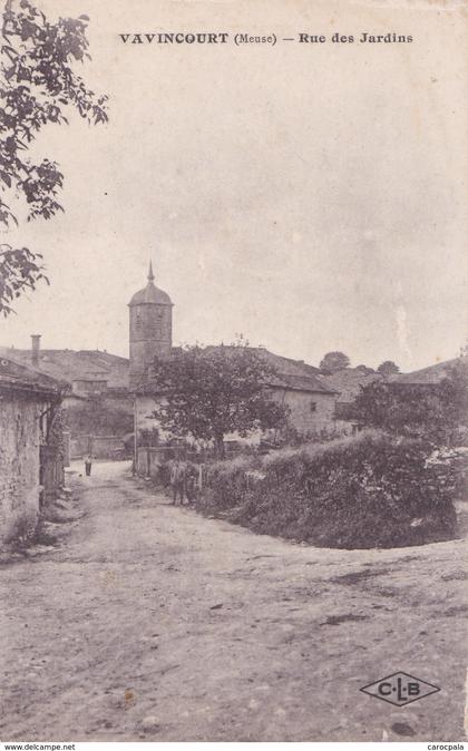 carte 1915 VAVINCOURT / RUE DES JARDINS