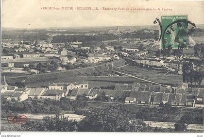 CPA Verdun-sur-Meuse Belleville Faubourg Pavé et vue panoramique de Verdun