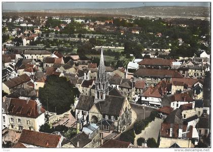 CPSM Vernouillet L'Eglise vue aérienne