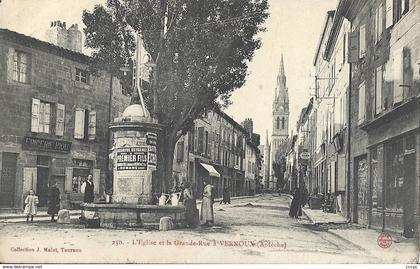 CPA Vernoux L'Eglise et la Grande Rue