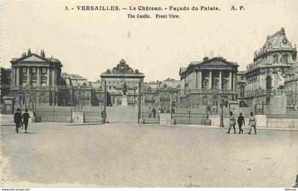 78 - Versailles - Château de Versailles - Façade du Palais - Animée - CPA - Etat Carte provenant d'un Carnet - Voir Scan