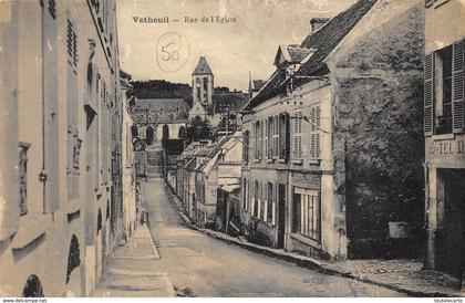 CPA 95 VETHEUIL RUE DE L EGLISE