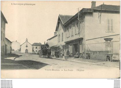 VEYRE MONTON LA POSTE EGLISE ET ATTELAGE