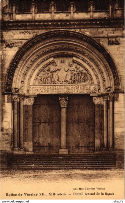 CPA Vezelay - Eglise de Vezelay - Portail Central de la Facade FRANCE (961003)