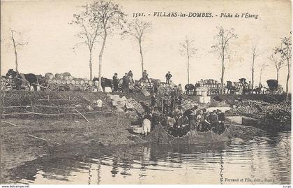 CPA Villars-les-Dombes Pêche de l'Etang et transports à cheval