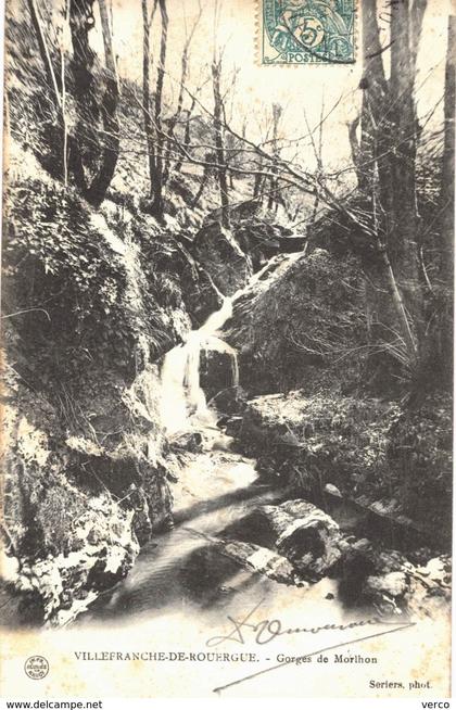 Carte Postale ANCIENNE de  VILLEFRANCHE de ROUERGUE - Gorges de MORLHON