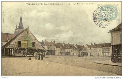 Villeneuve l'Archevêque 89 - Place Marché - Halle