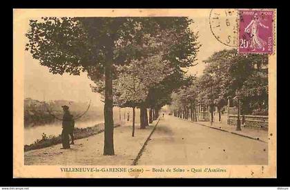 92 - Villeneuve la Garenne - Bords de Seine - Quai d'Asniéres - Animée - Oblitération ronde de 1935 - CPA - Voir Scans R