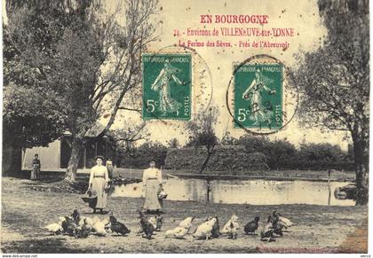 Carte POSTALE  Ancienne de  VILLENEUVE sur YONNE  (Environs de ) - La Ferme des SEVES