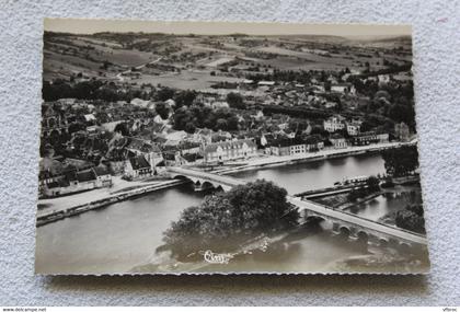 Cpm, Villeneuve sur Yonne, vue aérienne sur les iles, le pont sur l'Yonne 89