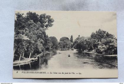 Cpa 1924, Villennes sur Seine, la Seine vue du pont de l'ile, Yvelines 78