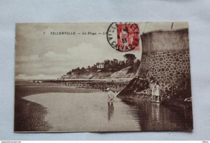 Cpa 1933, Villerville, la plage, Calvados 14