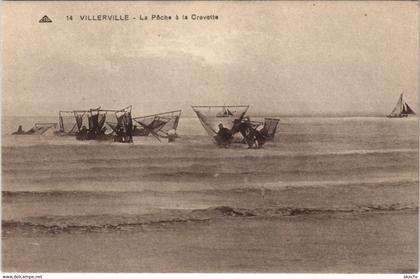 CPA VILLERVILLE - La Peche a la Crevette (141152)